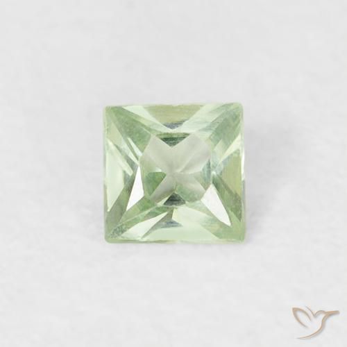0.19ct 天然 非常に薄い緑 サファイア, 四角形, VS