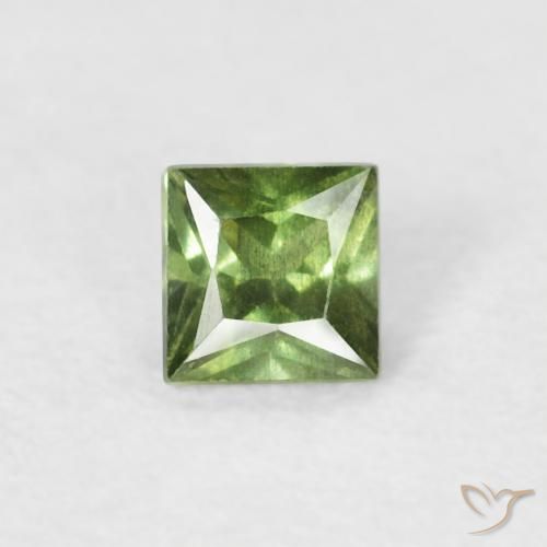 0.20ct 天然 ミディアムグリーン サファイア, 四角形, VS