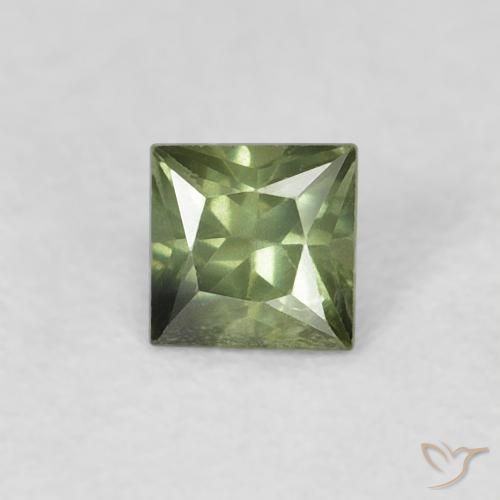 0.31ct 天然 ミディアムグリーン サファイア, 四角形, VS