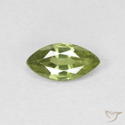 0.35ct 天然 ミディアムグリーン サファイア, マーキーズ, VS