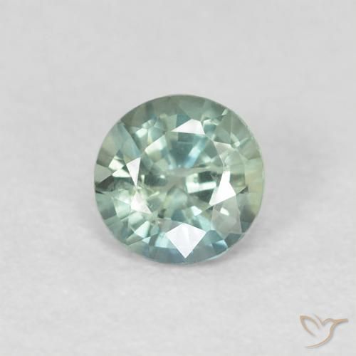 0.46ct 天然 ライトグリーン サファイア, ラウンド, VS