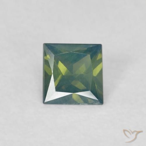 0.32ct 天然 ディープグリーン サファイア, 四角形, VS, Photo A