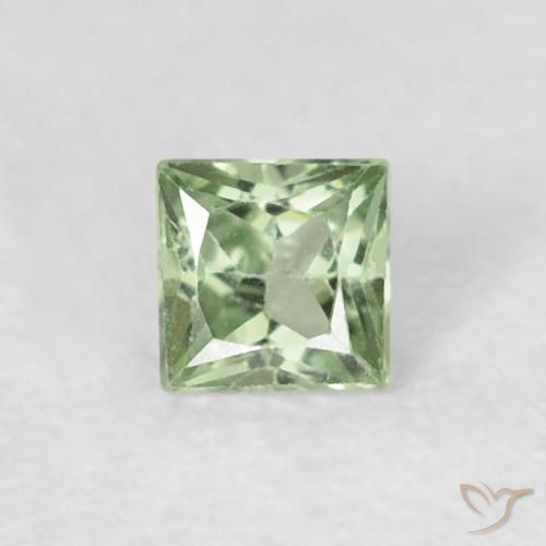 0.18ct 天然 ライトグリーン サファイア, 四角形, VS