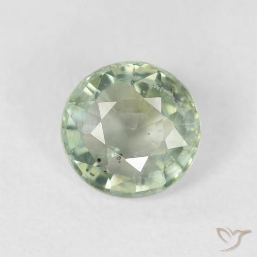 0.81ct 天然 ライトグリーン サファイア, ラウンド, VS