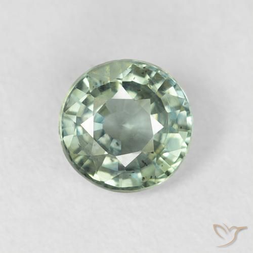 0.79ct 天然 アーシーグリーン サファイア, ラウンド, VS