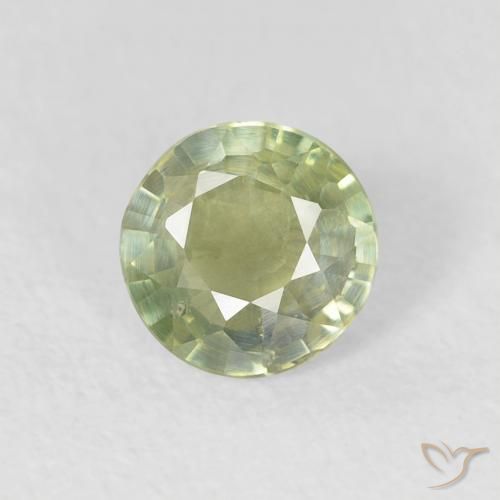 0.63ct 天然 オリーブグリーン サファイア, ラウンド, VS