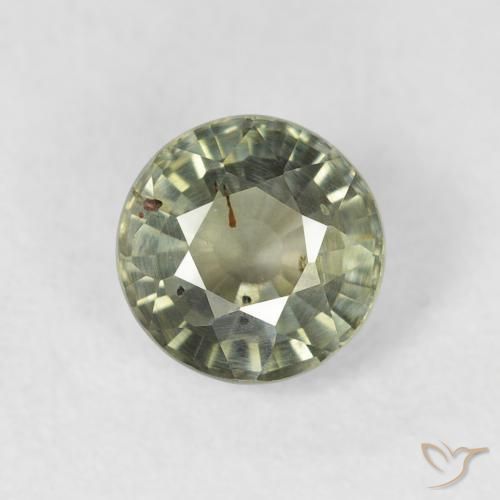 0.95ct 天然 ミディアムグリーン サファイア, ラウンド, VS-SI