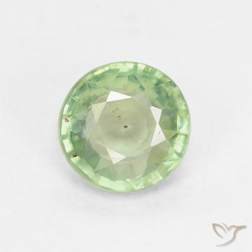 0.81ct 天然 ミディアムグリーン サファイア, ラウンド, VS