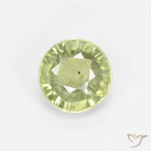 0.71ct 天然 ライムグリーン サファイア, ラウンド, VS