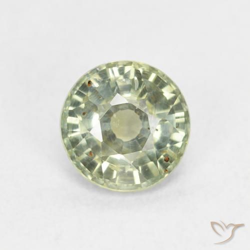 0.83ct 天然 薄いグリーン サファイア, ラウンド, VS