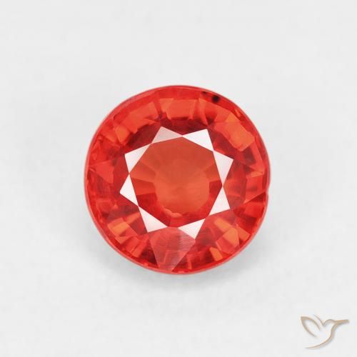 0.95ct 天然 ミディアムレッド サファイア, ラウンド, VS