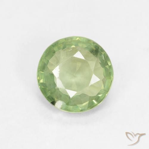 0.89ct 天然 ライムグリーン サファイア, ラウンド, VS