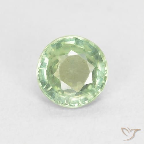 0.61ct 天然 ライトグリーン サファイア, ラウンド, VS