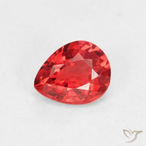 0.48ct 天然 明るい赤 サファイア, 洋梨の形, VVS