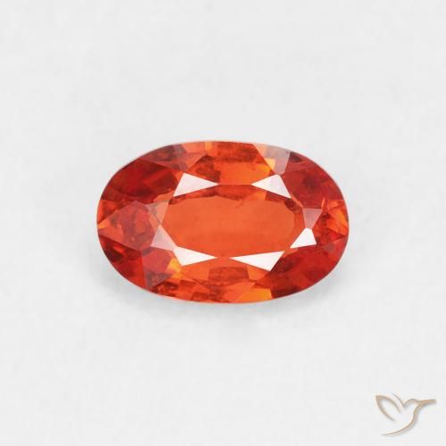 0.56ct 天然 赤みがかったオレンジ サファイア, 楕円形, VVS-VS