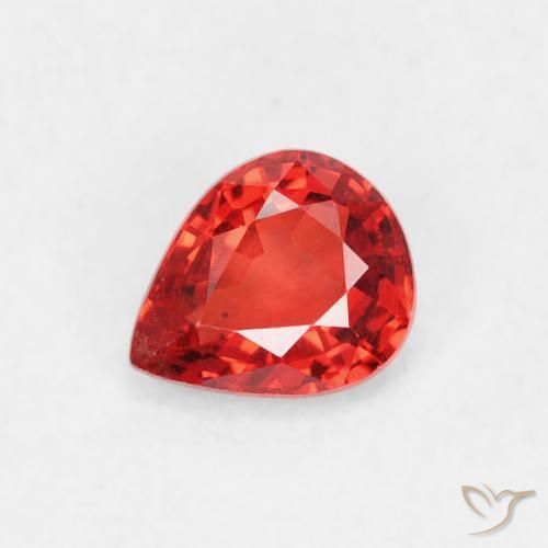 0.44ct 天然 明るい赤 サファイア, 洋梨の形, VVS-VS