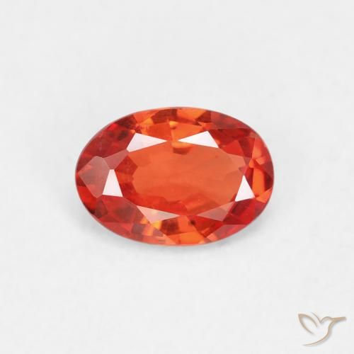 0.46ct 天然 赤みがかったオレンジ サファイア, 楕円形, VVS-VS