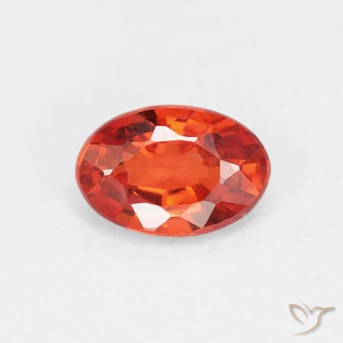 0.53ct 天然 赤みがかったオレンジ サファイア, 楕円形, VVS-VS