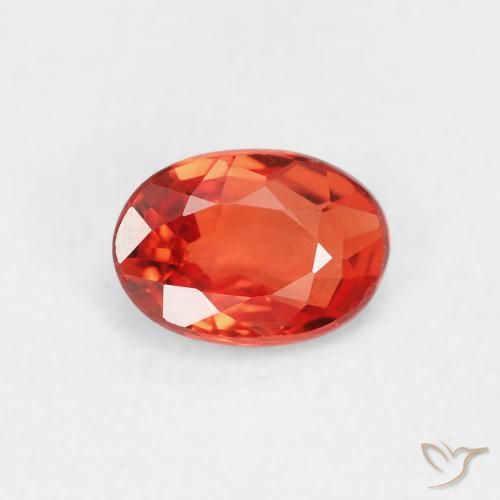 0.61ct 天然 赤みがかったオレンジ サファイア, 楕円形, VVS-VS