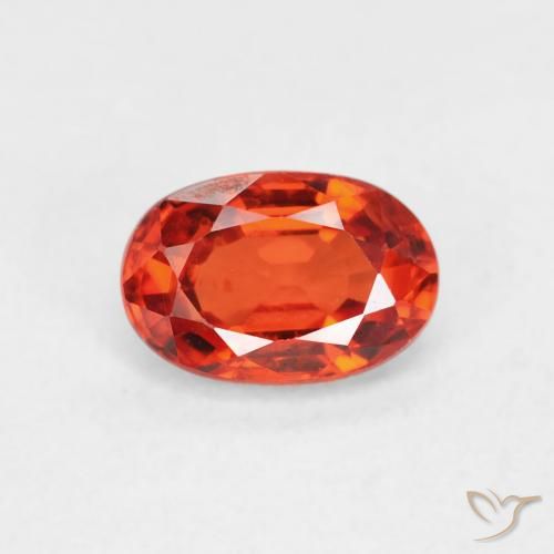 0.76ct 天然 赤みがかったオレンジ サファイア, 楕円形, VVS-VS