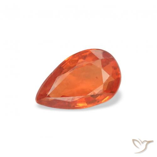 0.52ct 天然 ミディアムオレンジ サファイア, 洋梨の形, VS