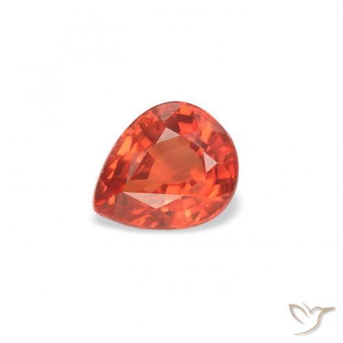 0.51ct 天然 ウォームオレンジ サファイア, 洋梨の形, VS