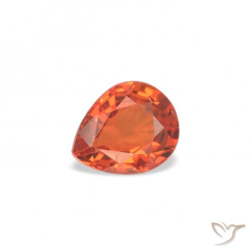 0.36ct 天然 ミディアムオレンジ サファイア, 洋梨の形, VS