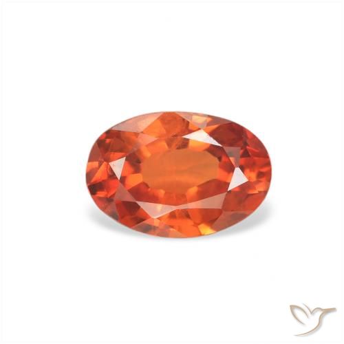 0.60ct 天然 ミディアムオレンジ サファイア, 楕円形, VS, Photo A
