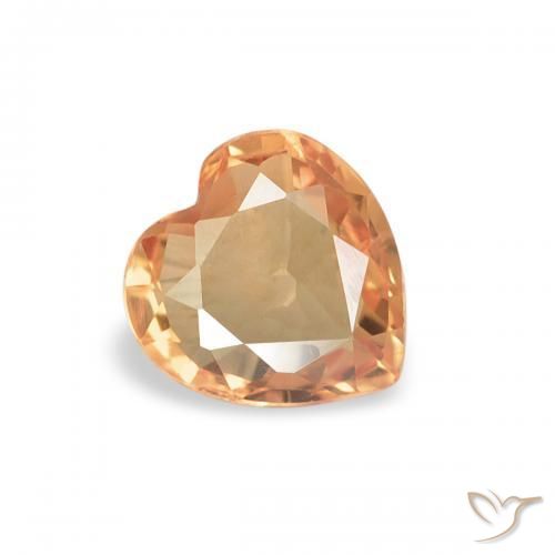 0.39ct 天然 ミディアムオレンジ サファイア, 心臓, VVS