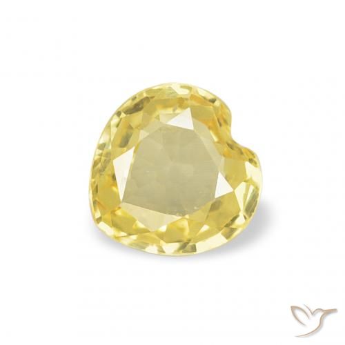 0.32ct 天然 ミディアムイエロー サファイア, 心臓, VVS