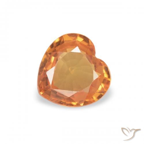0.38ct 天然 ディープオレンジ サファイア, 心臓, VVS