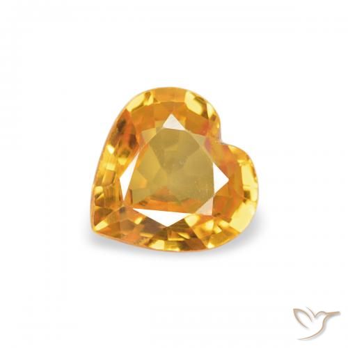0.33ct 天然 濃いオレンジゴールド サファイア, 心臓, VVS