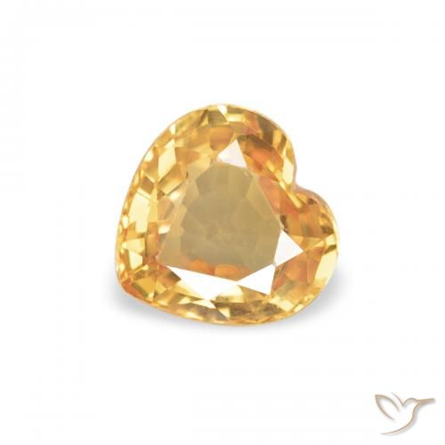 0.42ct 天然 薄いオレンジゴールド サファイア, 心臓, VVS