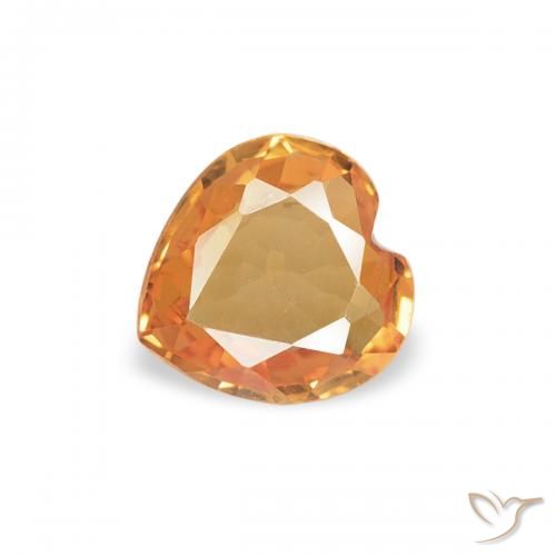 0.32ct 天然 鮮やかなオレンジ サファイア, 心臓, VVS