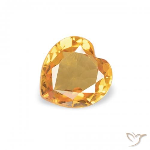 0.37ct 天然 ダークオレンジゴールド サファイア, 心臓, VVS