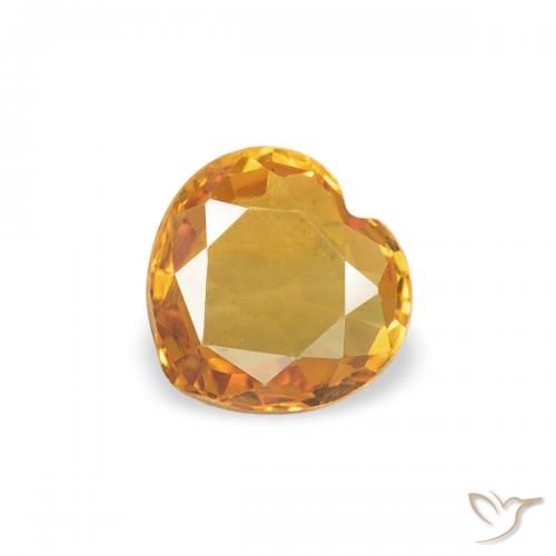 0.34ct 天然 濃いオレンジゴールド サファイア, 心臓, VVS