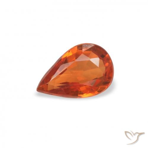 0.49ct 天然 ファイアオレンジ サファイア, 洋梨の形, VVS-VS