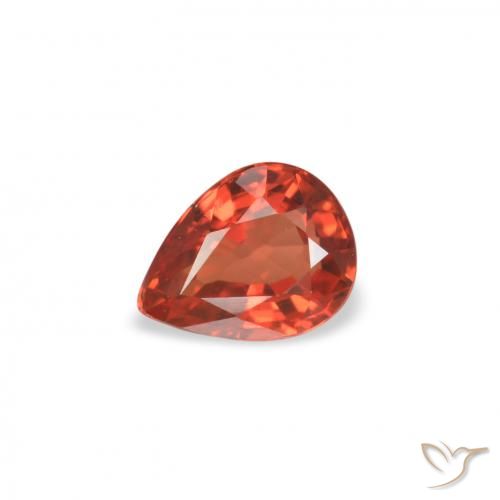 0.39ct 天然 ミディアムレッド サファイア, 洋梨の形, VVS-VS