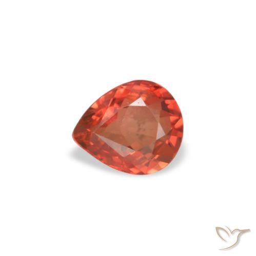 0.43ct 天然 ミディアムレッド サファイア, 洋梨の形, VVS-VS