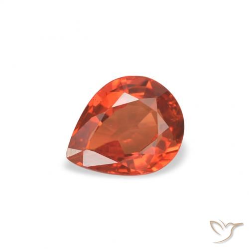 0.51ct 天然 ミディアムレッド サファイア, 洋梨の形, VVS-VS