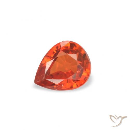 0.52ct 天然 赤みがかったオレンジ サファイア, 洋梨の形, VVS-VS