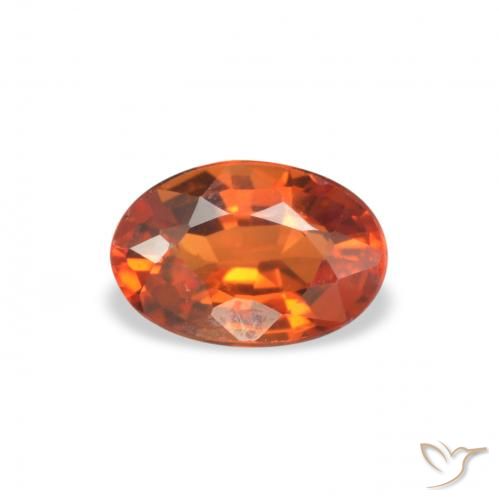 0.65ct 天然 ファイアオレンジ サファイア, 楕円形, VVS-VS
