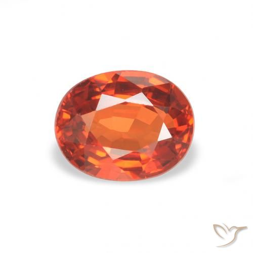0.58ct 天然 赤みがかったオレンジ サファイア, 楕円形, VVS