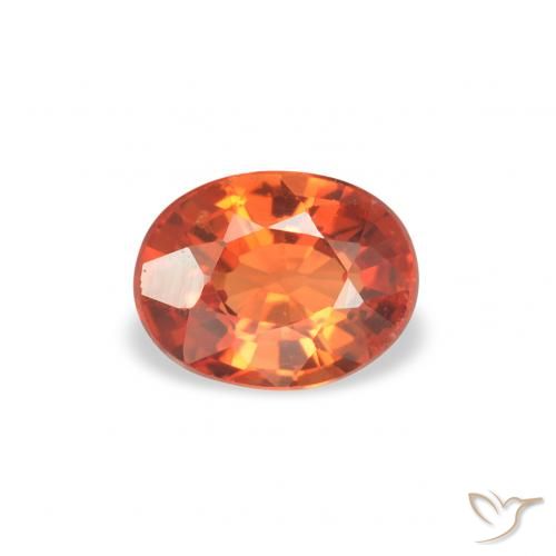 0.41ct 天然 アンバーオレンジ サファイア, 楕円形, VS