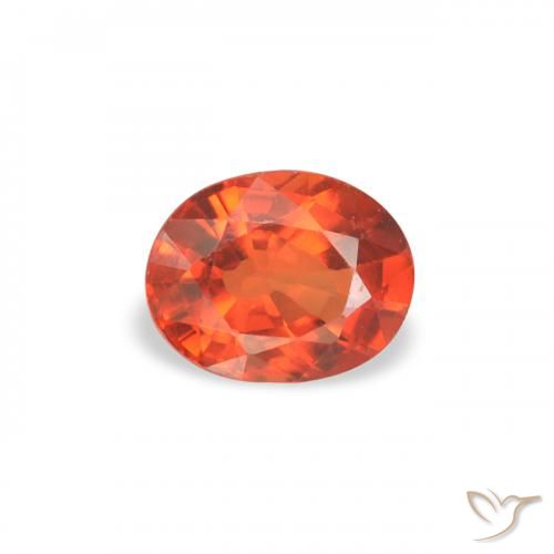0.39ct 天然 ファイアオレンジ サファイア, 楕円形, VS