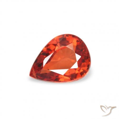 0.51ct 天然 ディープオレンジ サファイア, 洋梨の形, VS