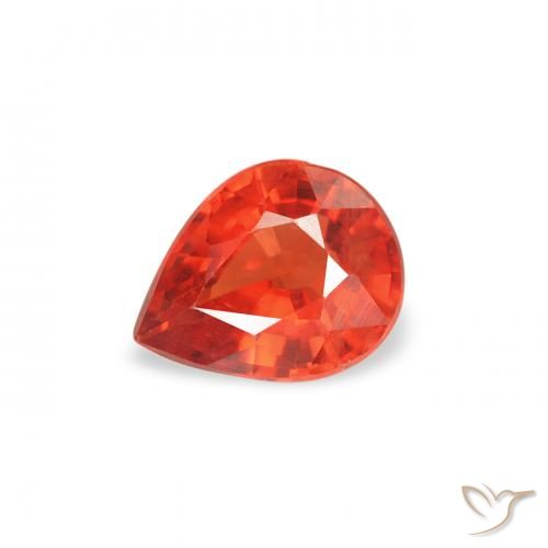 0.42ct 天然 濃い赤 サファイア, 洋梨の形, VS