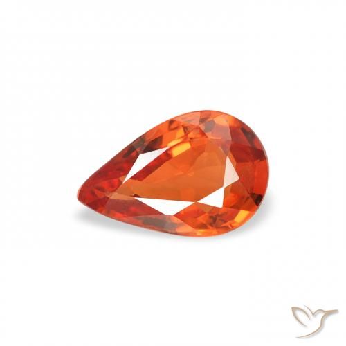 0.44ct 天然 赤みがかったオレンジ サファイア, 洋梨の形, VS