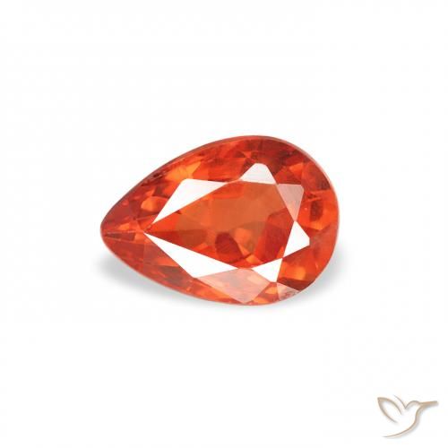 0.60ct 天然 ファイアオレンジ サファイア, 洋梨の形, VS