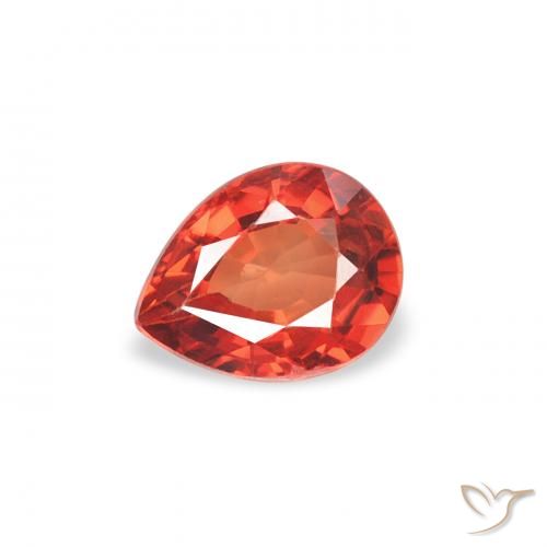 0.42ct 天然 ミディアムオレンジ サファイア, 洋梨の形, VS